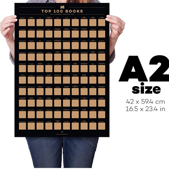 BNIB Top 100 scratch off books poster - Picture 4 of 5